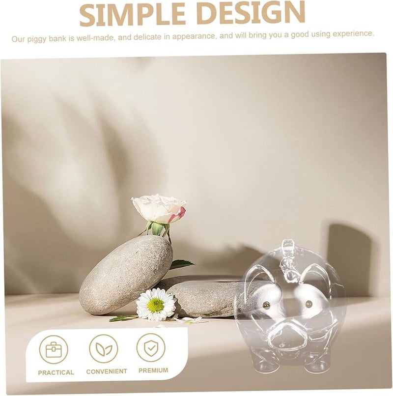 High Borosilicate Glass Piggy Bank with Flat Base for Adults Home Decor Money Saving - Image 5